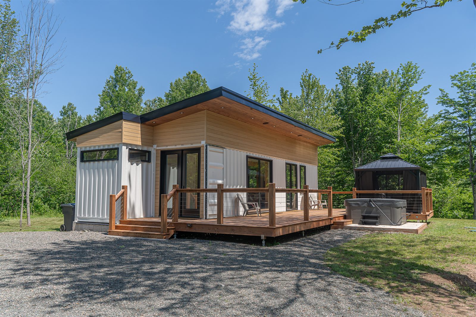 Finished container home exterior