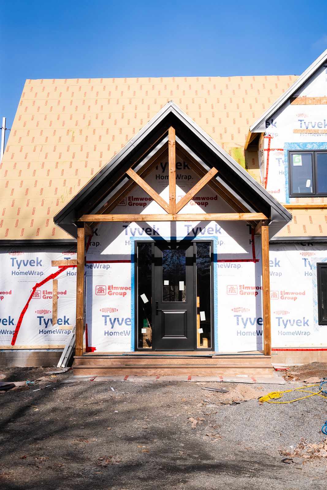 Feature gable and glazing installed