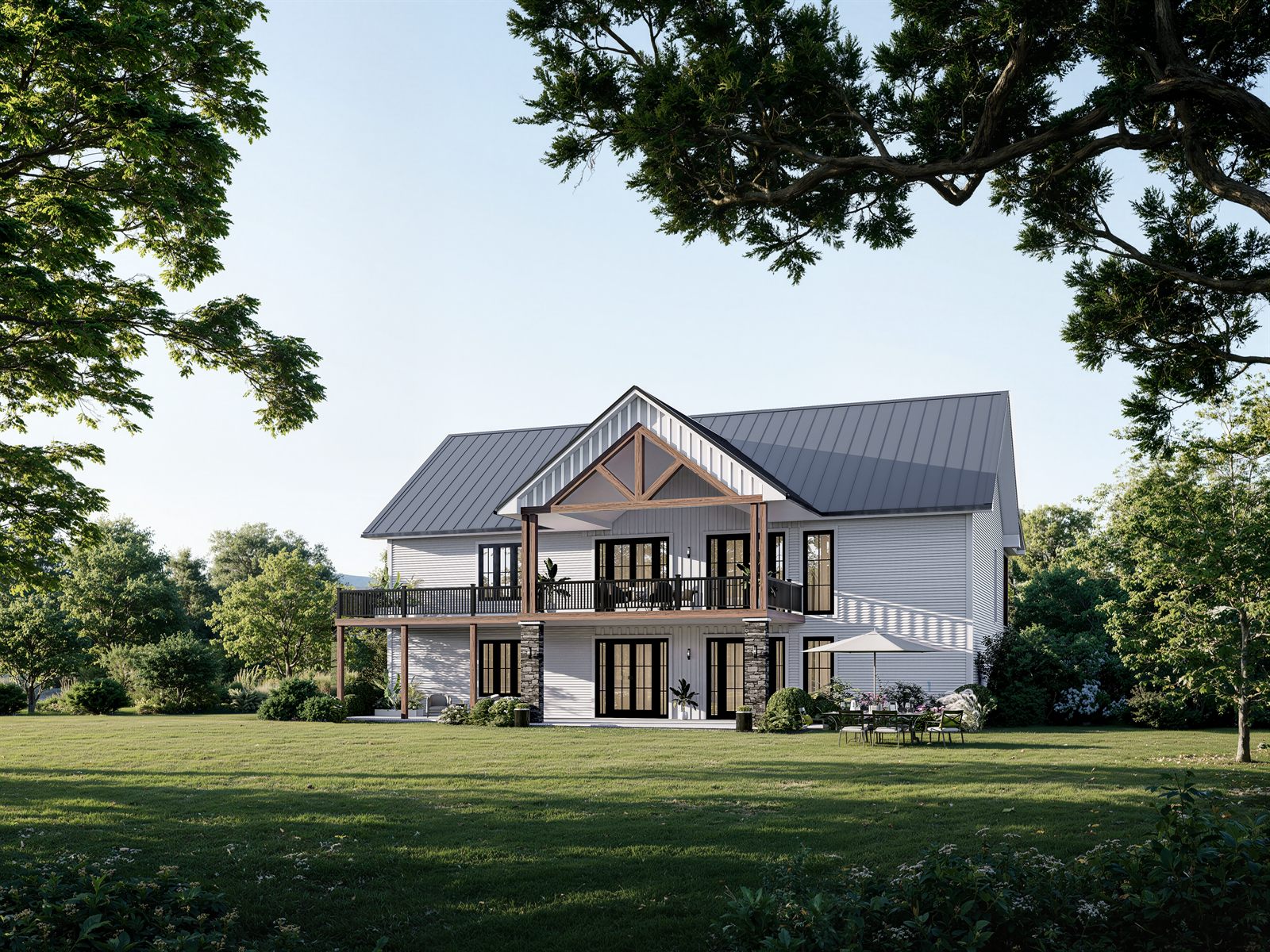 White farmhouse new build