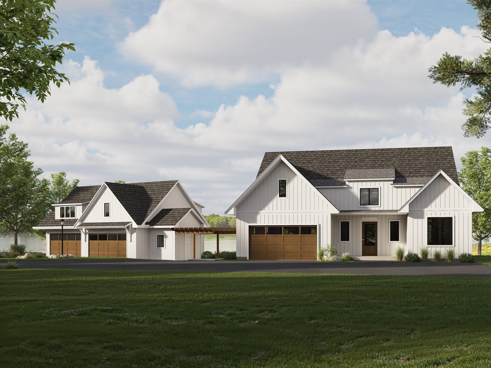 Custom home with attached garage