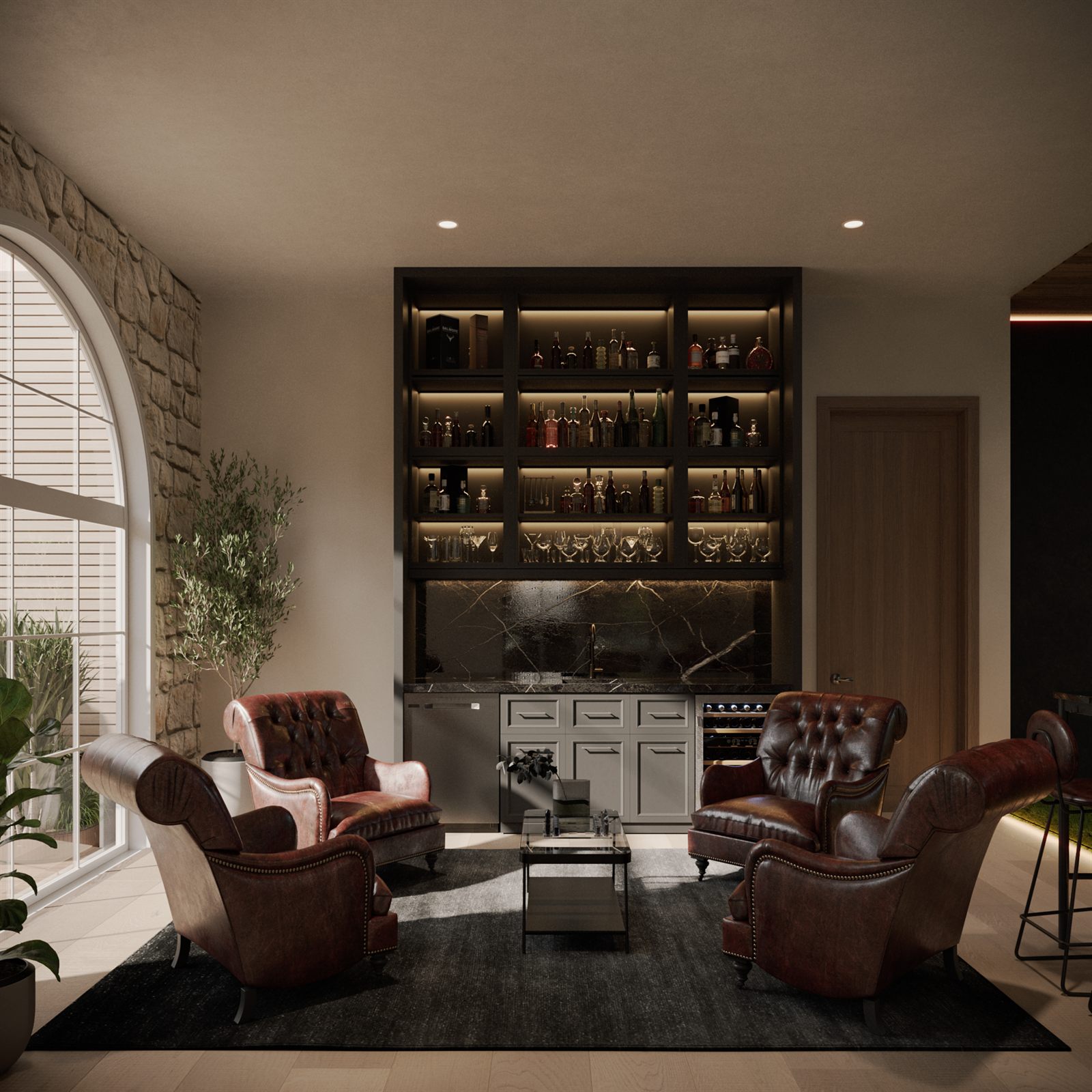 Custom wine and bar room